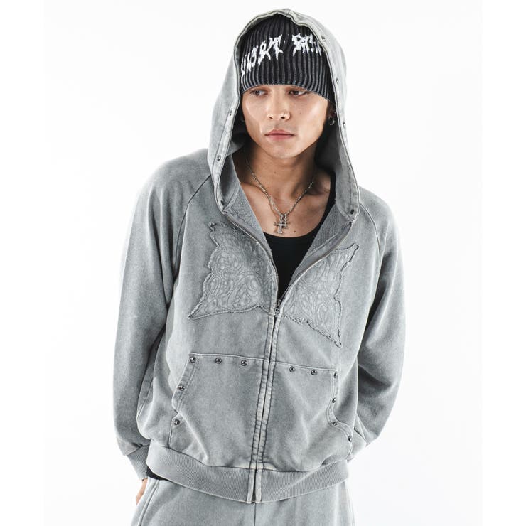 パウダーブリーチスタッズZIPパーカー | WEGO【MEN】 | 詳細画像20 