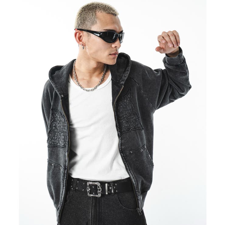 パウダーブリーチスタッズZIPパーカー | WEGO【MEN】 | 詳細画像23 