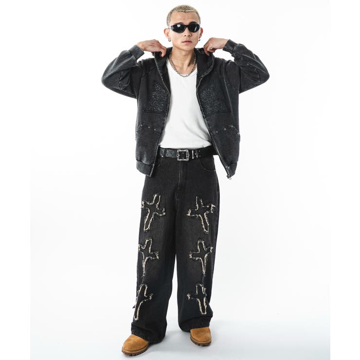 パウダーブリーチスタッズZIPパーカー | WEGO【MEN】 | 詳細画像25 