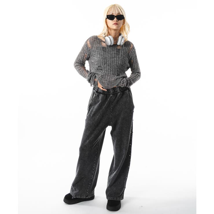 ブリーチスタッズロゴスウェットパンツ | WEGO【MEN】 | 詳細画像30 