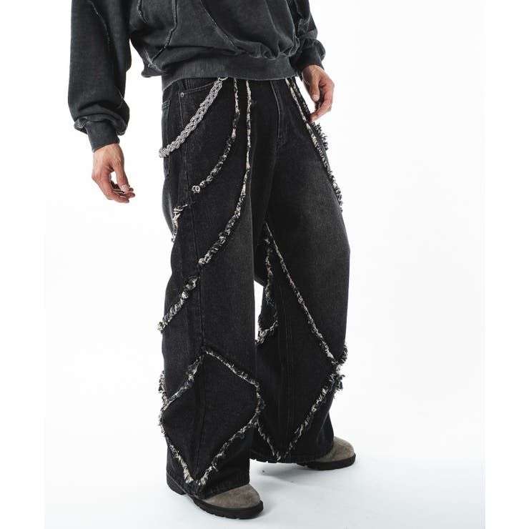 柄2 | フリンジデニムパンツ | WEGO【MEN】