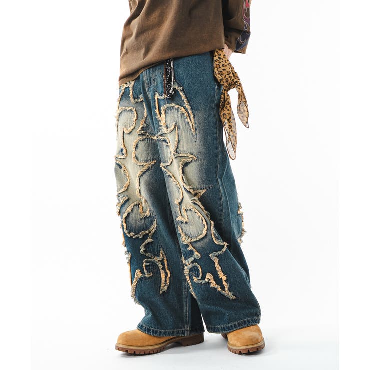 柄3 | フリンジデニムパンツ | WEGO【MEN】