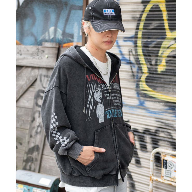 パウダーブリーチグラフィックZIPパーカー[品番：WG010096117]｜WEGO