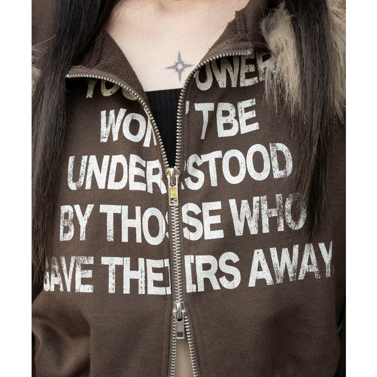 ファーフードショートZIPパーカー | WEGO【WOMEN】 | 詳細画像8 