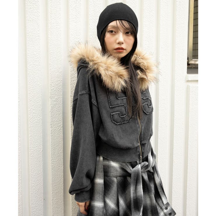 ファーフードショートZIPパーカー | WEGO【WOMEN】 | 詳細画像26 