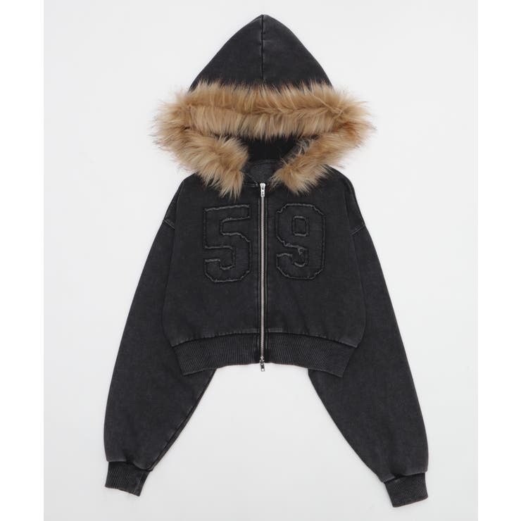 ファーフードショートZIPパーカー | WEGO【WOMEN】 | 詳細画像38 