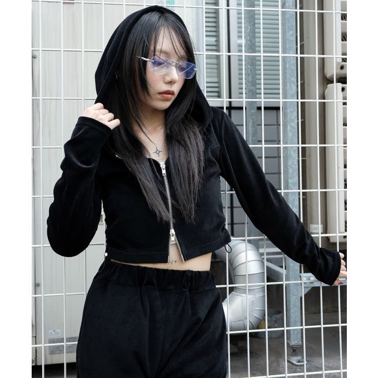 ベロアショートZIPパーカー | WEGO【WOMEN】 | 詳細画像14 