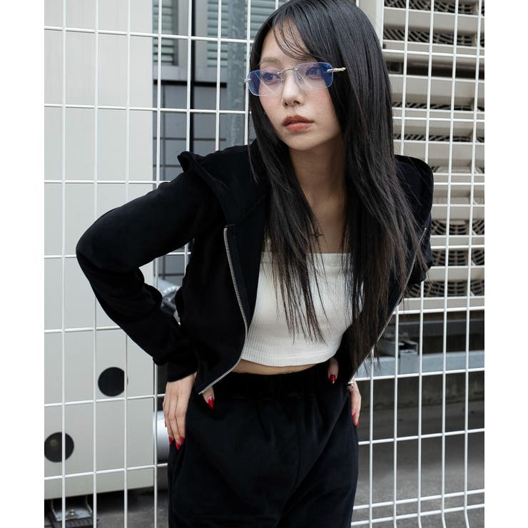 ベロアショートZIPパーカー | WEGO【WOMEN】 | 詳細画像16 