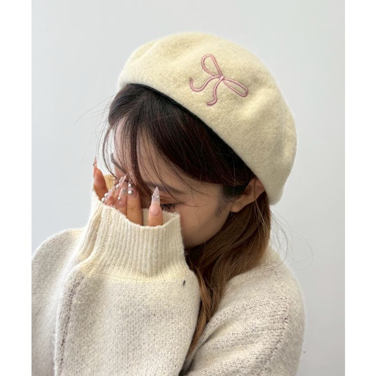 リボン刺繍ベレー | WEGO【MEN】 | 詳細画像1 