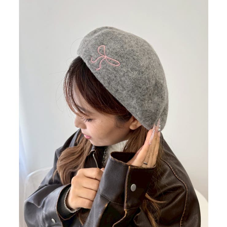 グレー | リボン刺繍ベレー | WEGO【MEN】
