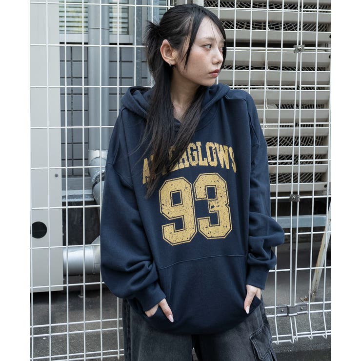 ネイビー | グラフィックプルパーカー | WEGO【WOMEN】