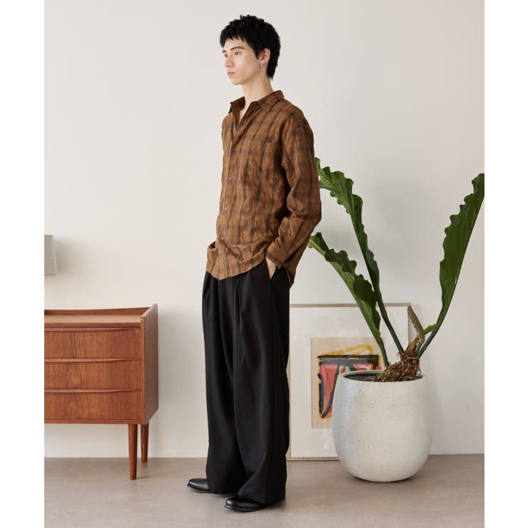 クリンクルチェックシャツ(LS) | WEGO【MEN】 | 詳細画像12 