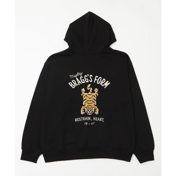 ブラック | 刺繍ジップパーカー(トラ柄) | WEGO【MEN】