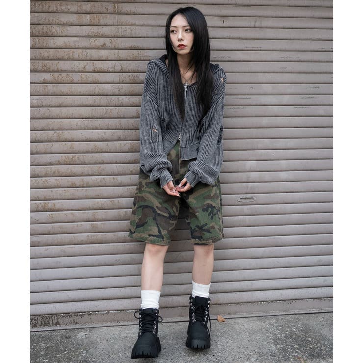 ダメージニットジップパーカー | WEGO【WOMEN】 | 詳細画像3 