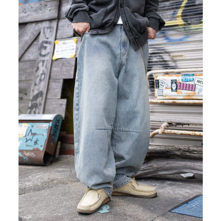 チェーン付きバルーンデニムパンツ | WEGO【MEN】 | 詳細画像1 