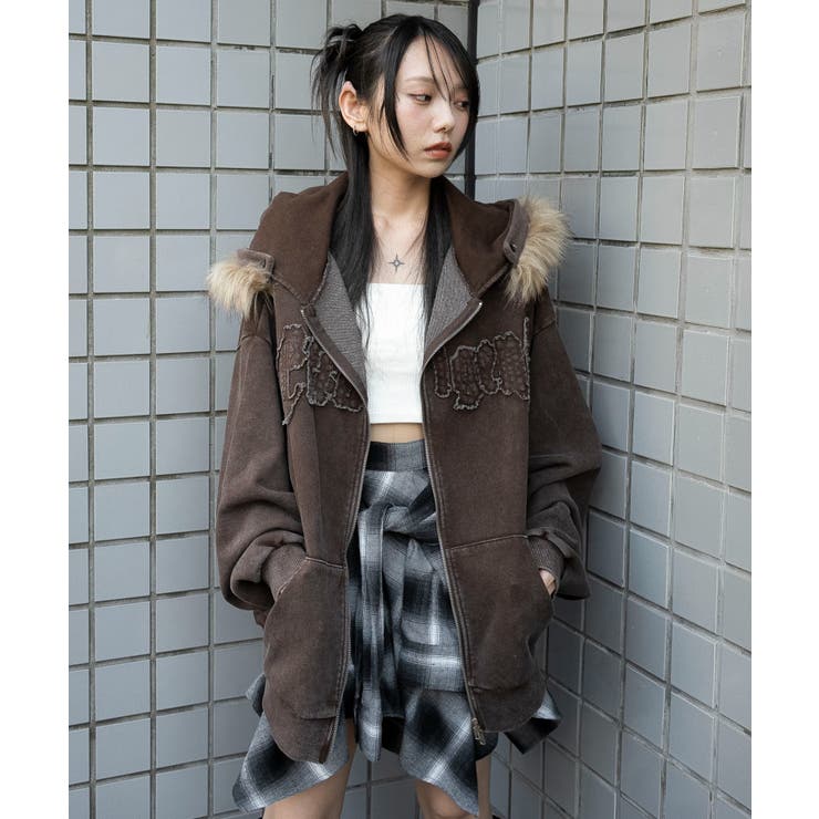 ファーフードBIGZIPパーカー[品番：WG010096172]｜WEGO【WOMEN