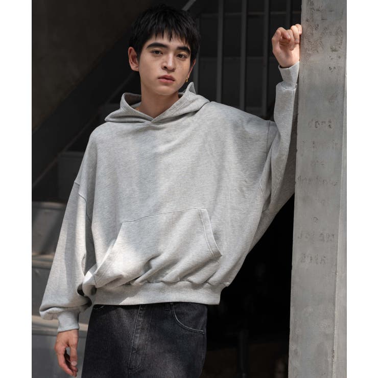 杢グレー | バルーンクロップドプルパーカー | WEGO【MEN】