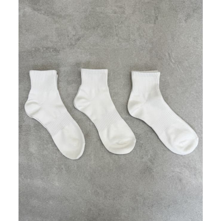 ホワイト | 3Pムジアンクルソックス | WEGO【MEN】