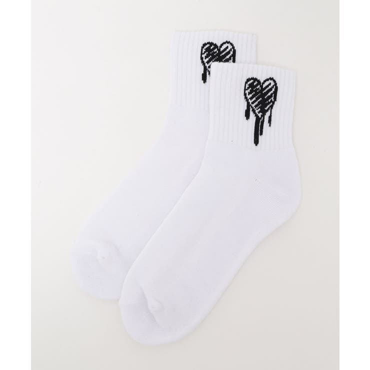 手書き風ハートハイアンクルソックス | WEGO【MEN】 | 詳細画像6 