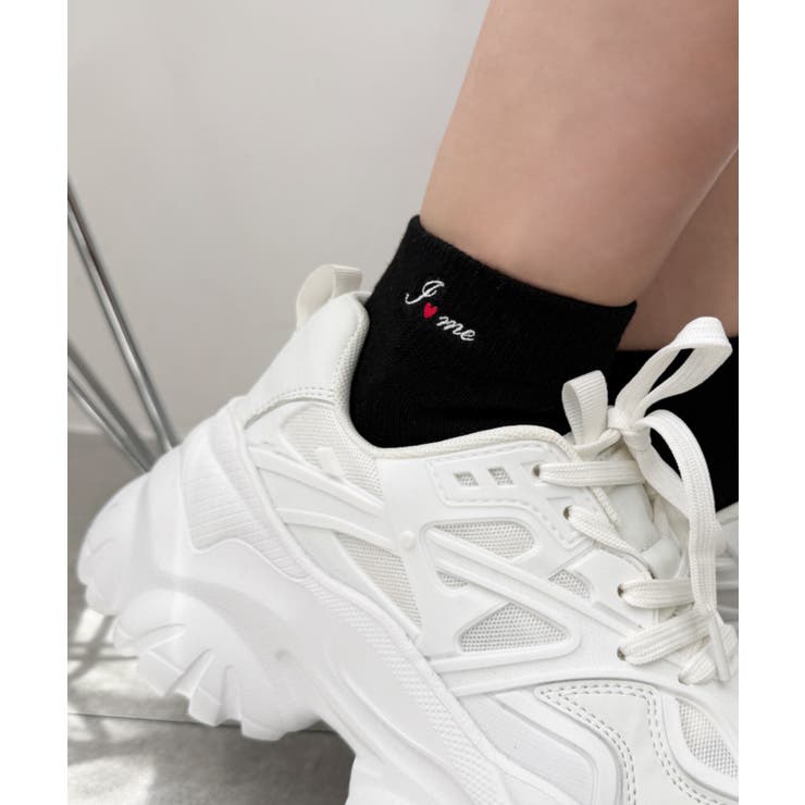 刺繍ロゴショートソックス | WEGO【WOMEN】 | 詳細画像4 