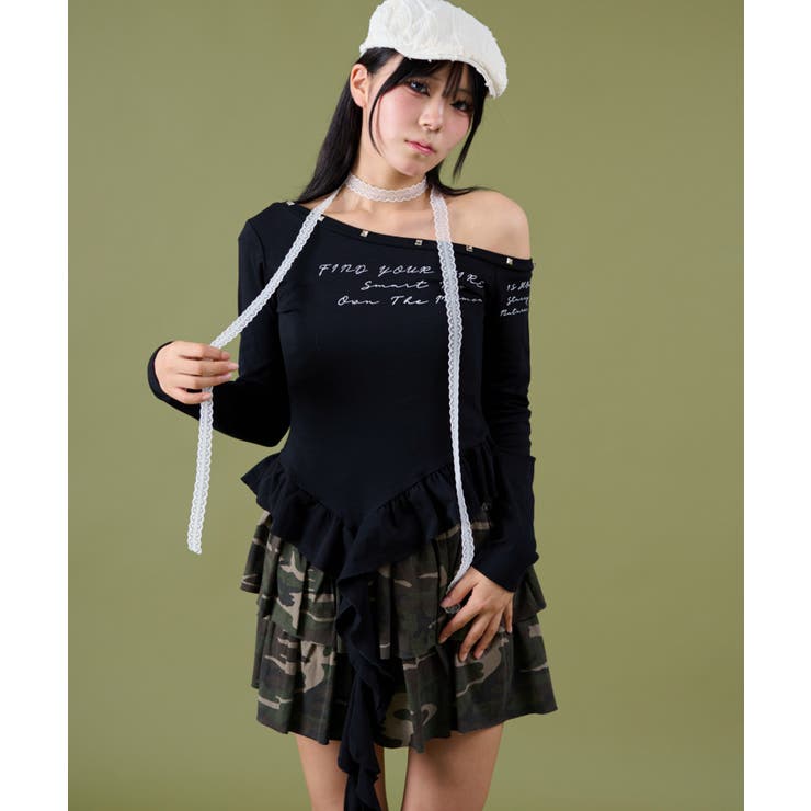 サイドテールスタッズロゴT | WEGO【WOMEN】 | 詳細画像3 