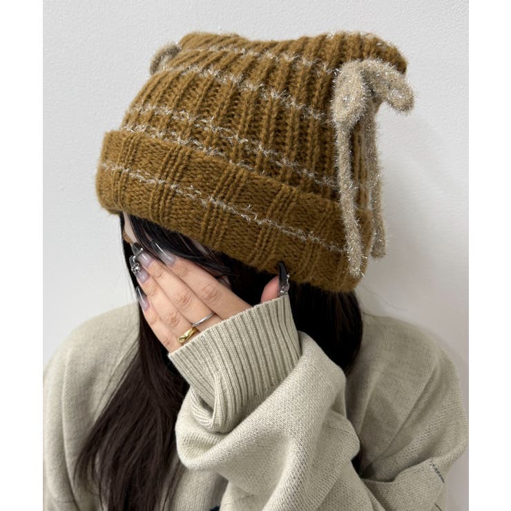 ラメリボンネコミミニットキャップ | WEGO【MEN】 | 詳細画像2 
