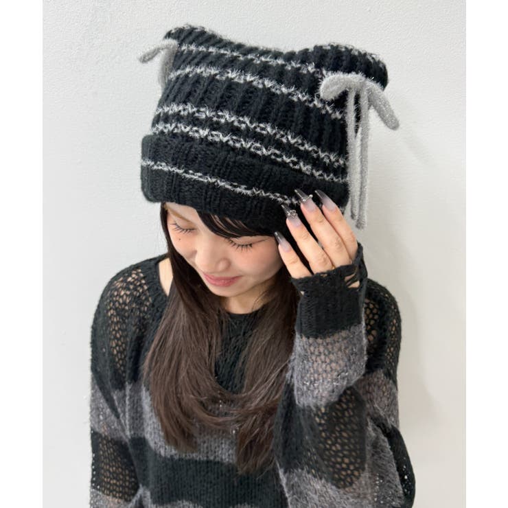ラメリボンネコミミニットキャップ | WEGO【MEN】 | 詳細画像9 