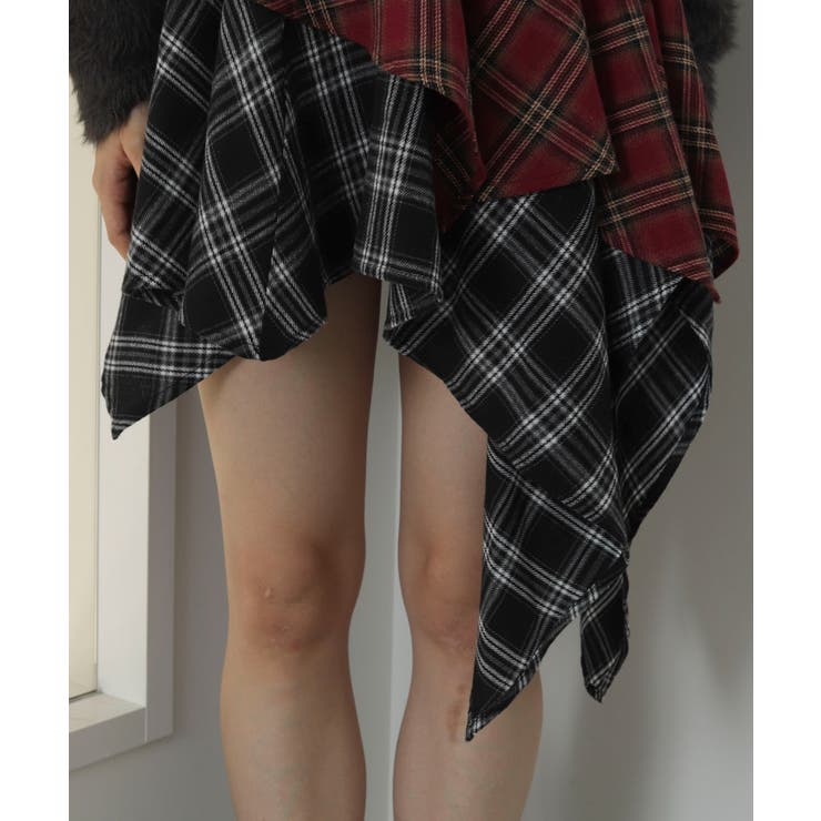 アシンメトリーチェックミニスカパン[品番：WG010096261]｜WEGO【WOMEN