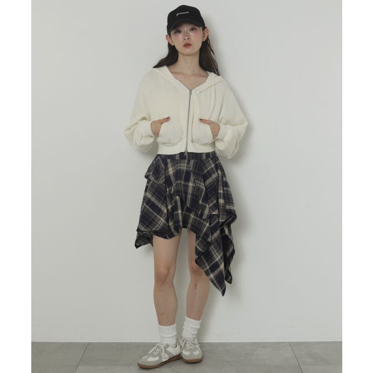 アシンメトリーチェックミニスカパン[品番：WG010096261]｜WEGO【WOMEN