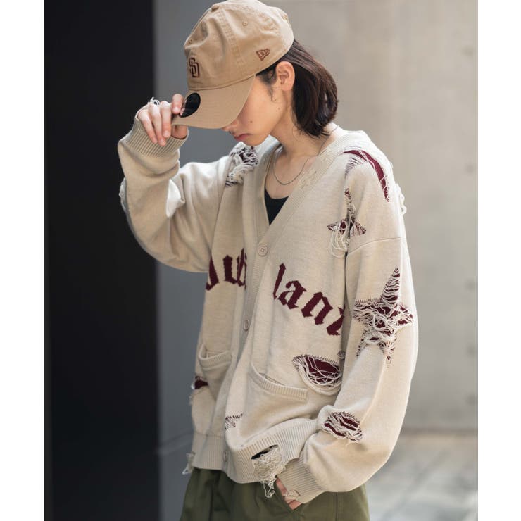 ダメージジャガードカーディガン | WEGO【MEN】 | 詳細画像1 