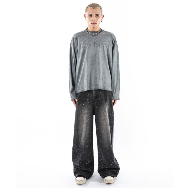 スーパーバギーラインストーンデニムパンツ[品番：WG010096271]｜WEGO