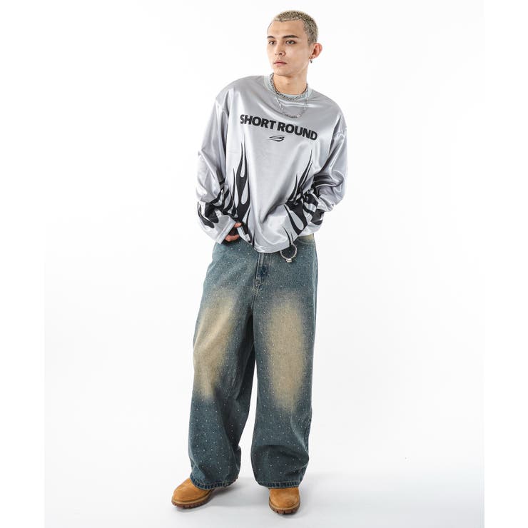 スーパーバギーラインストーンデニムパンツ | WEGO【MEN】 | 詳細画像27 