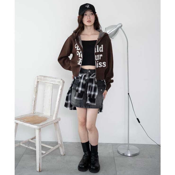 グラフィックジャガードニットZIPパーカー[品番：WG010096273]｜WEGO