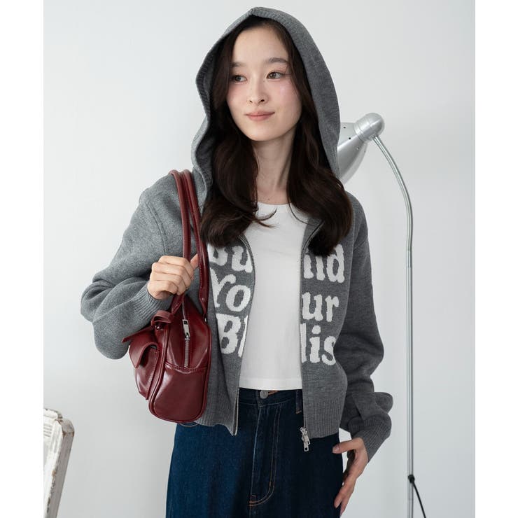 グラフィックジャガードニットZIPパーカー[品番：WG010096273]｜WEGO