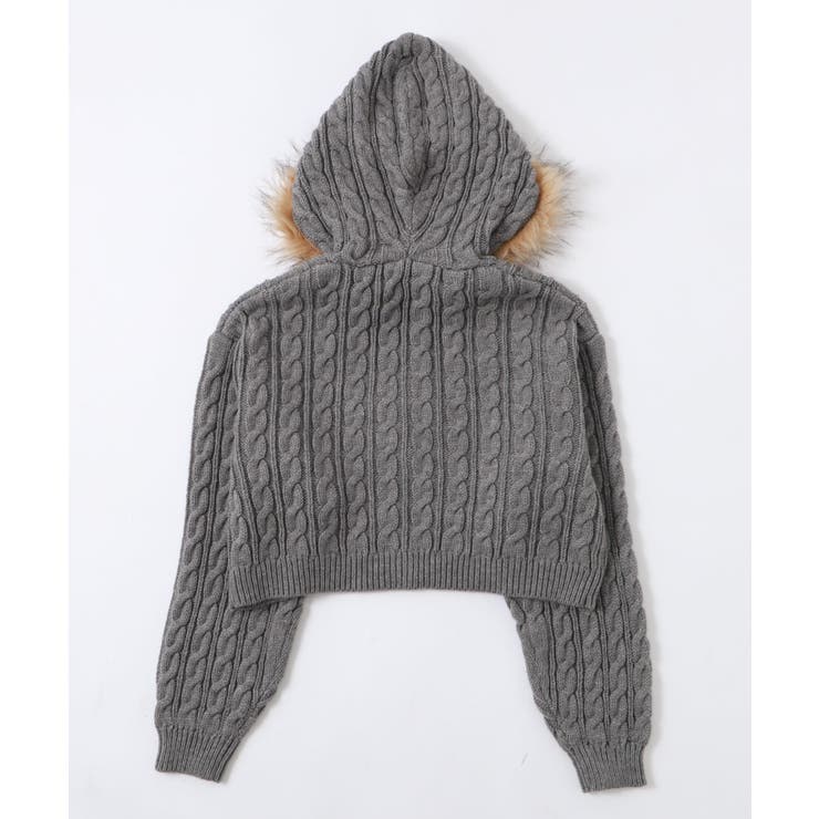 フェイクファー付きケーブルニットパーカー | WEGO【WOMEN】 | 詳細画像31 