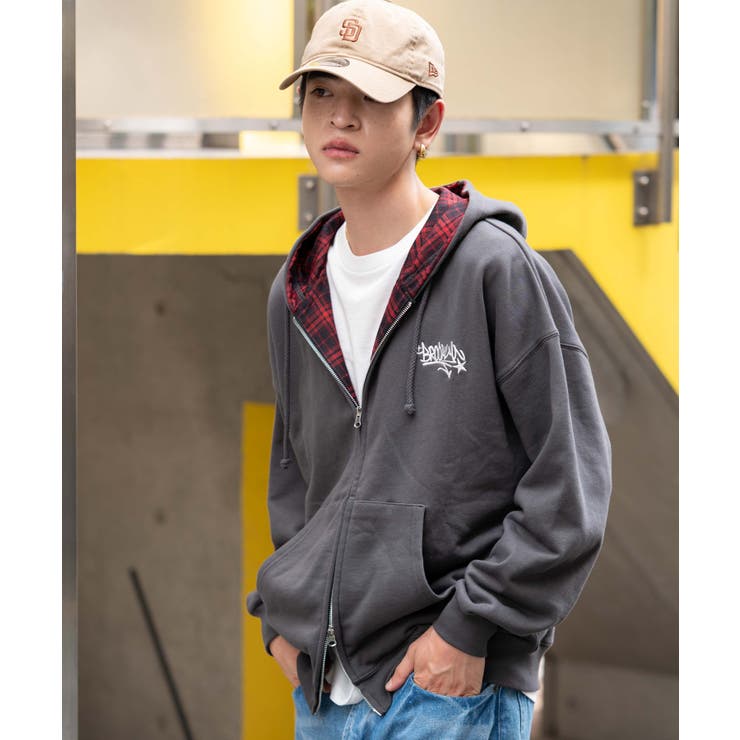 チェックZIPパーカー[品番：WG010096339]｜WEGO【MEN】（ウィゴー）の
