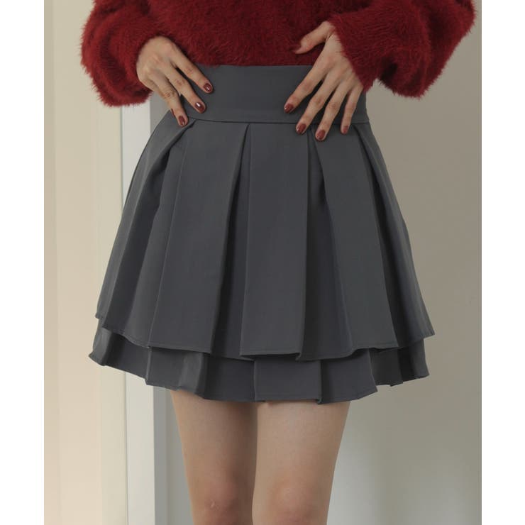 ハイウエスト2段プリーツスカパン | WEGO【WOMEN】 | 詳細画像1 