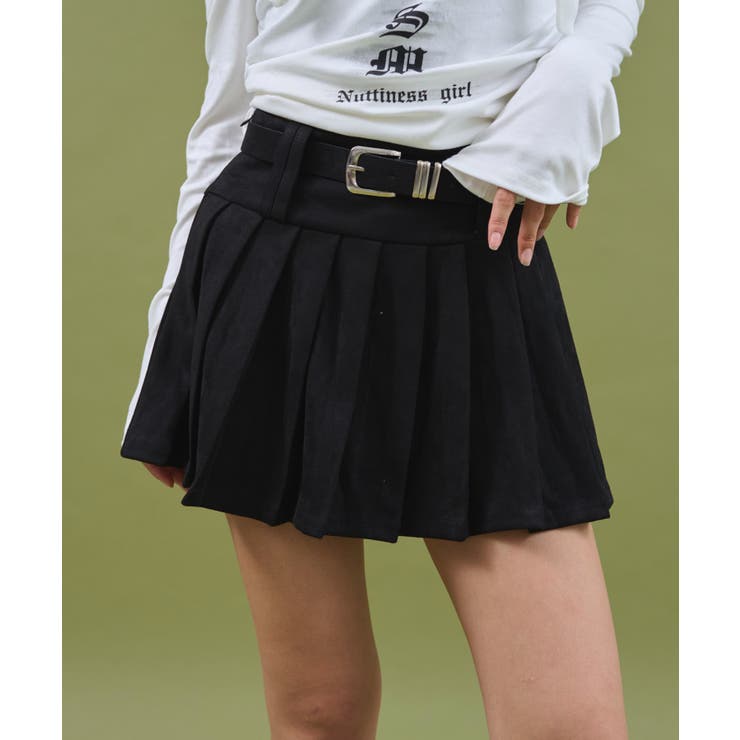 ブラック | ダブルループプリーツミニスカパン | WEGO【WOMEN】