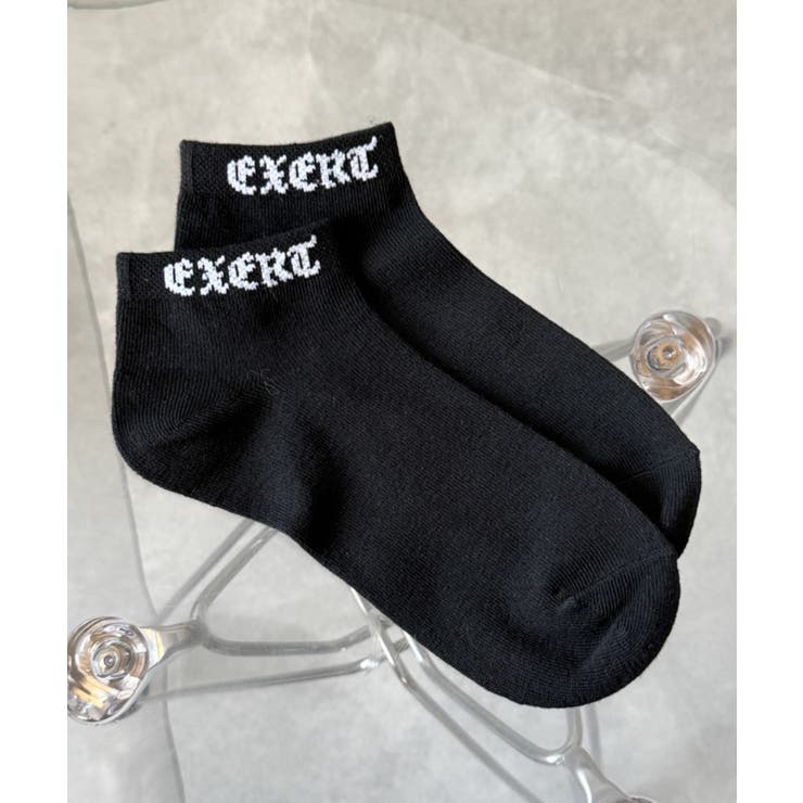 ブラック | exertロゴショートソックス | WEGO【WOMEN】