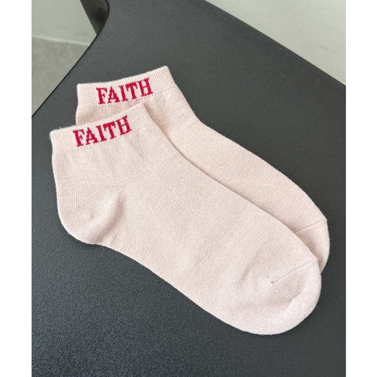 ピンク | FAITHロゴショートソックス | WEGO【WOMEN】