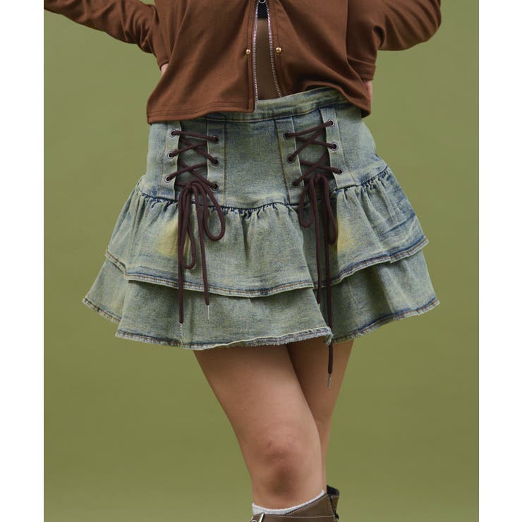 レースアップティアードミニスカパン | WEGO【WOMEN】 | 詳細画像1 