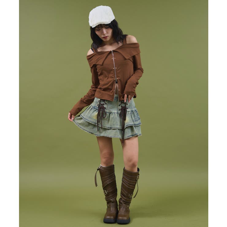 レースアップティアードミニスカパン | WEGO【WOMEN】 | 詳細画像2 