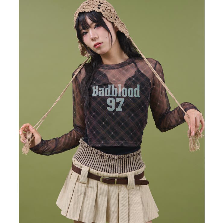 ナンバーロゴチェックシアートップ | WEGO【WOMEN】 | 詳細画像4 