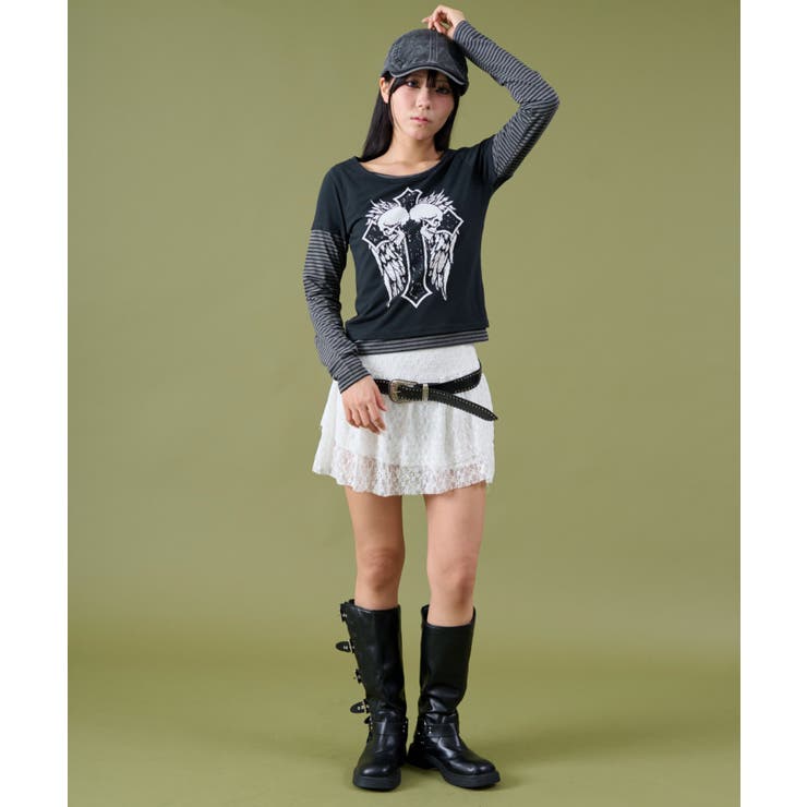 フェイクレイヤードグラッフィックトップ | WEGO【WOMEN】 | 詳細画像3 