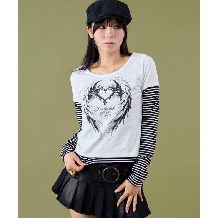 フェイクレイヤードグラッフィックトップ | WEGO【WOMEN】 | 詳細画像4 