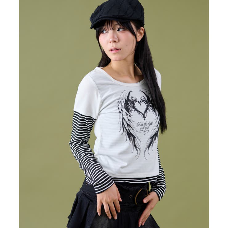 フェイクレイヤードグラッフィックトップ | WEGO【WOMEN】 | 詳細画像7 