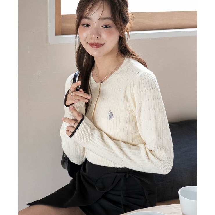 ホワイトアイボリー | 別注USPOLOヘンリーネックニットPO | WEGO【WOMEN】