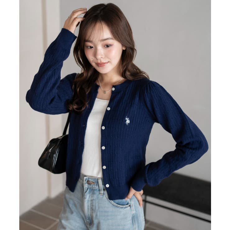 別注USPOLOケーブルニットカーデ | WEGO【WOMEN】 | 詳細画像1 