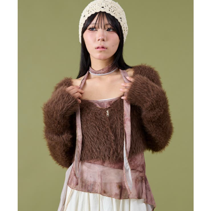 シャギーショートニットカーデ | WEGO【WOMEN】 | 詳細画像4 