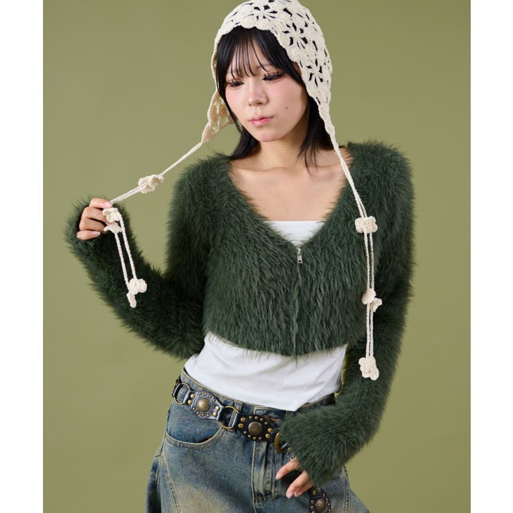 シャギーショートニットカーデ | WEGO【WOMEN】 | 詳細画像8 